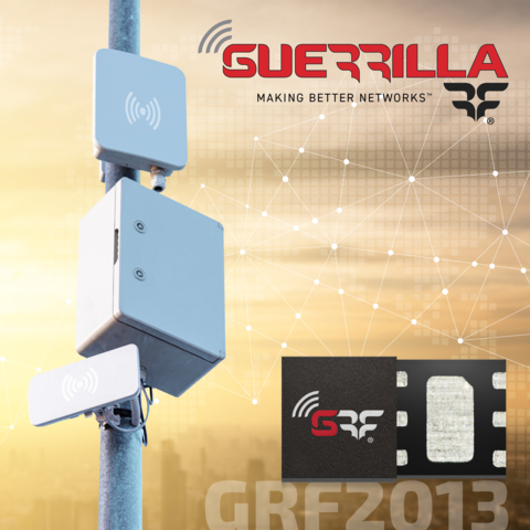Guerrilla RF, Inc. (OTCQX: GUER), a leading provider of state-of-the-art radio frequency and microwave semiconductors, today announced an initial purchase order (PO) of $1.0 million for a new point-to-multipoint (PTMP) wireless infrastructure design win associated with its popular GRF2013 gain block. (Graphic: Business Wire)