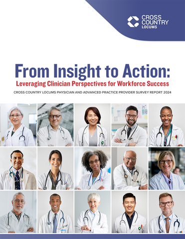 original From Insight to Action: Leveraging Clinician Perspectives for Workforce Success - Cross Country Locums physician and advanced practice provider survey report 2024 (Graphic: Business Wire)