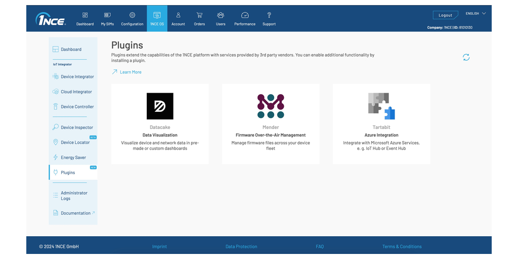 1NCE aggiorna la piattaforma software IoT con Plugins