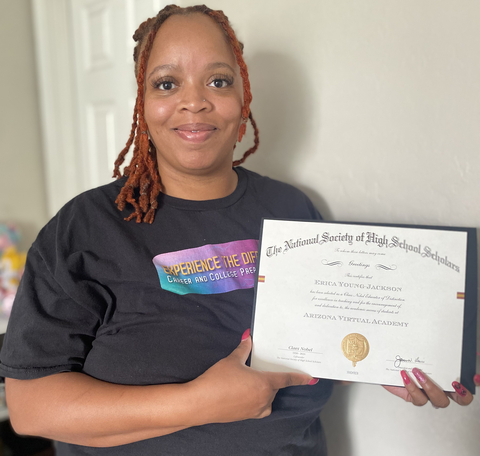 AZVA's Dr. Erica Young-Jackson receiving her award. (Photo: Business Wire)