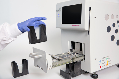 Epredia announced that it has launched U.S. sales of SlideMate™ Laser, the newest addition to the company’s SlideMate portfolio of slide printers, which are used in pathology laboratories to identify and help track tissue samples. (Photo: Business Wire)
