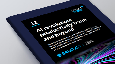 Notebook with the title: AI revolution: productivity boom and beyond