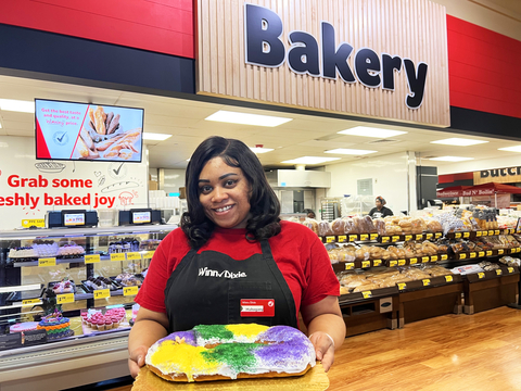 Let the good times roll with Winn-Dixie during Carnival season this year. The grocer is now offering freshly baked king cakes in more than 50 different varieties, including traditional cinnamon, cream cheese, strawberry and chocolate – as well as two new flavors, cannoli and Chantilly. (Photo: Business Wire)