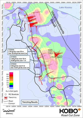 Figure 1: RCZ Compilation Map Showing Trenches KTR075 to KTR087 (Graphic: Business Wire)