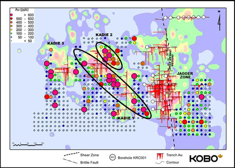 thumbnail Figure 2: Infill Soil Sample Locations for Kadie Zone (Graphic: Business Wire)