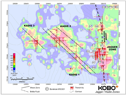 thumbnail Figure 3: Gold In Soil Geochemical Interpretation (Graphic: Business Wire)
