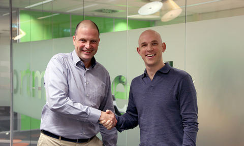 Michael van Duijn (CEO van ORTEC) en Zak Ewen (Partner bij Battery Ventures) (Photo: Business Wire)