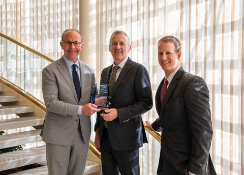 Todd Schneider, President & CEO, Stephen Jenkins, Director of Health & Safety, and Matt Presendofer, Manager of Health & Safety, accept the NETS award. (Photo: Business Wire)