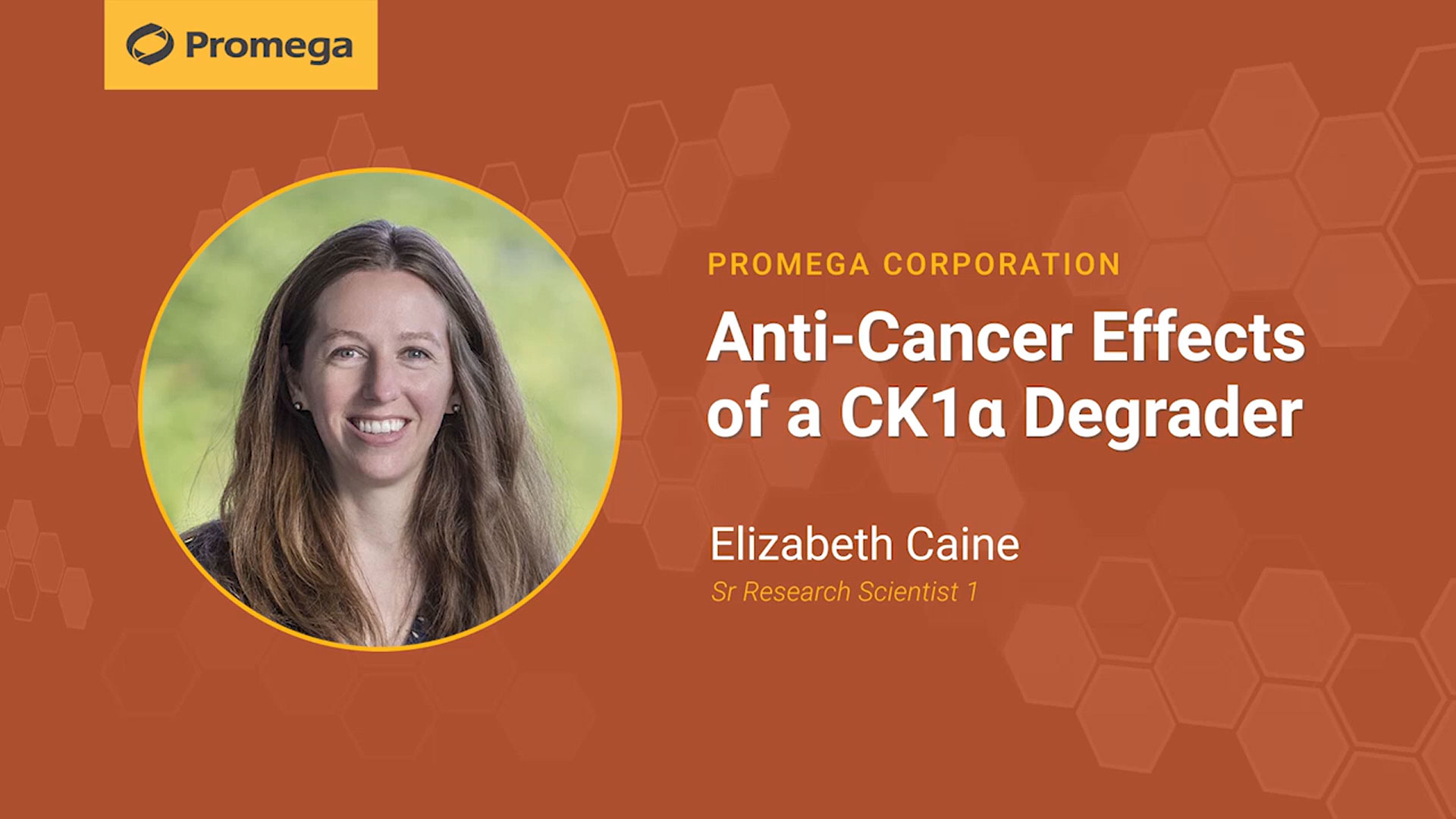 Promega Research Scientist Elizabeth Caine discusses new research reported today in Nature Communications. The paper describes how the molecule SJ3149 produced anti-proliferative activity in a variety of human cancer cell lines through selective degradation of a cancer-causing protein.