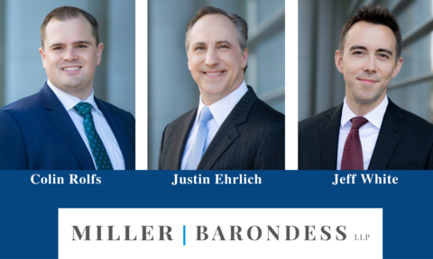 Miller Barondess partners Colin Rolfs, Justin Ehrlich, and Jeff White (Photo: Business Wire)