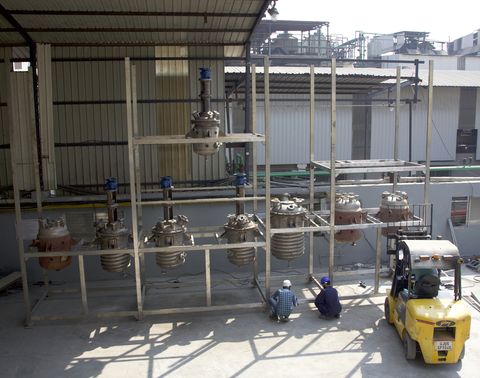 Novoloop pilot plant in construction. Photo credit: Aether Industries.