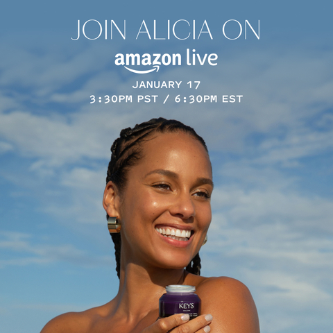 Tune in today, January 17, 2024, to watch Alicia Keys on Amazon Live, 3:30PM PT / 6:30PM ET and learn more about the new, Keys Soulcare Amazon exclusive offering, the Deeply Replenishing Squalane Facial Oil. (Photo: Business Wire)