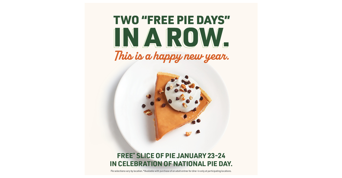 O’Charley’s Restaurant + Bar Celebrating National Pie Day with Two Free