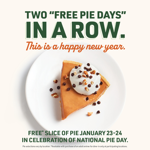 original O'Charley's is celebrating National Pie Day with two days of free pies! (Photo: Business Wire)