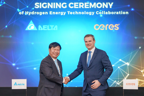 Ceres CEO, Phil Caldwell, and Delta Head of Hydrogen Energy Business Division, Charles Tsai