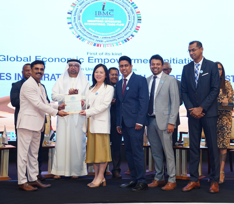 HummingbirdEV at the launching ceremony for IBMC Group’s Industries Integrated International Trade-Flow System held on 24th September, 2023 in Abu Dhabi. (Photo: Business Wire)