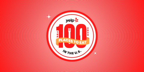 Yelp Reveals the Top 100 Places to Eat in the U.S. for 2024 (Graphic: Business Wire)