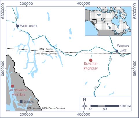 Figure 1: Location of Silvertip high-grade polymetallic project (Graphic: Business Wire)