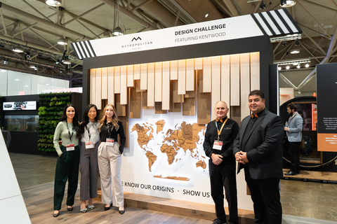 original IDS Challenge winners Gigi Lombardo-Dybalski, Natalie Guberney, and Jenny Bae Huggon alongside Wilf Selfe, vice president, of Eastern Canada & Joe Cosentino, Builder - Commercial Business Manager, Eastern Canada, at Metropolitan Floors. (Photo: Business Wire)