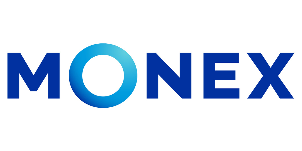 Logo principal de Monex azul y O azul
