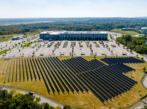 Bayer's new solar panel installation at its main U.S. offices in Whippany, NJ. (Photo: Business Wire)