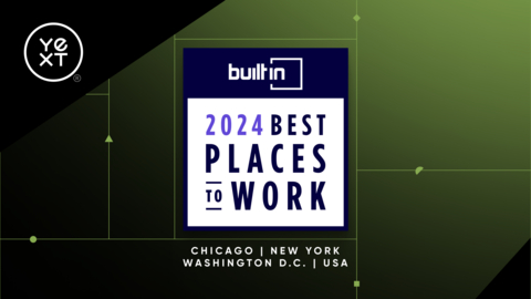 Yext has earned placement across eight of Built In’s lists for best workplaces, including in the U.S., New York City, Washington D.C. and Chicago. (Graphic: Yext)