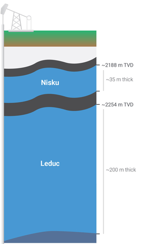 The Nisku and Leduc Aquifers - TVD=Total Vertical Depth (Graphic: Business Wire)