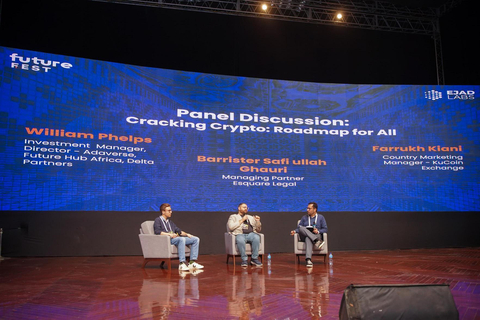 KuCoin, a global top 5 cryptocurrency exchange, took center stage at the Future Fest to discuss the burgeoning crypto adoption in Pakistan and share insights into the roadmap for the industry. The fireside chat, titled "Cracking Crypto: Roadmap for All," featured Farrukh Kiani, Head of Growth in South Asia at KuCoin. delving into the reasons behind Pakistan's remarkable crypto adoption. (Photo: Business Wire)