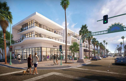 In December, Peachtree Group achieved a significant milestone by securing $150 million in Commercial PACE (CPACE) financing, approaching $0.75 billion completed since its inception in 2019, including for the Thompson, Palm Springs, Calif. (rendering pictured). (Photo: Business Wire)