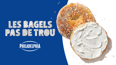 original Ce chef de file du secteur des fromages à la crème se lance dans le débat traditionnel sur les bagels en proposant une solution innovante pour les amateurs de bagels : les Bagels Pas De Trou Philadelphia (Graphic: Business Wire)