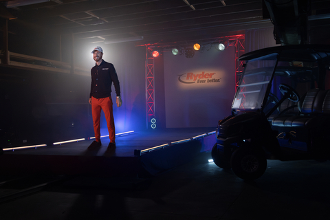 The “Fashion” commercial leans into Sam Ryder’s distinction as one of the best dressed in professional golf, as he transforms a golf cart barn into a fashion runway to showcase his new, over-the-top designs for Ryder employees. (Photo: Business Wire)
