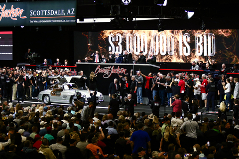 Top auction sales during the Barrett-Jackson Scottsdale Auction included a 1956 Mercedes-Benz 300SL Gullwing (Lot #1406) for $3.41 million. (Photo: Business Wire)
