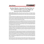 Pembina Pipeline Corporation Provides Notice of Series 3 Preferred Share Conversion Right and Announces Reset Dividend Rates