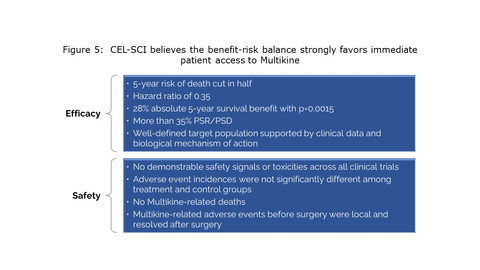 Figure 5: CEL-SCI believes the benefit-risk balance strongly favors immediate patient access to Multikine (Photo: Business Wire)