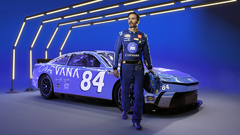 Carvana, an industry pioneer for buying and selling used cars online, today unveiled a new paint scheme for Jimmie Johnson’s No. 84 Toyota that pays tribute to the Petty family’s illustrious 75-year tenure in racing. (Photo: Business Wire)