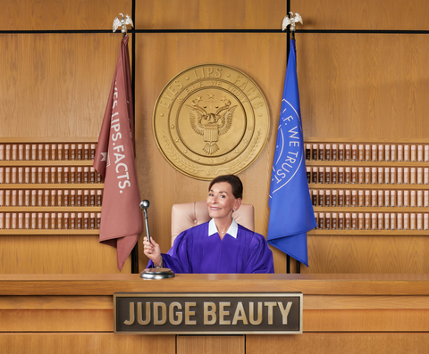 e.l.f. Cosmetics is heading to court on Sunday, February 11, 2024, kicking off its most entertaining moment yet with its TV spot, "Judge Beauty." (Photo: Business Wire)
