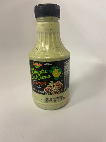 thumbnail Don Pancho Cilantro Lime Crema Twin Pack Use By Date Location (Photo: Business Wire)