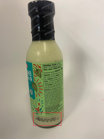 thumbnail H-E-B Poblano Caesar Dressing Use by Date Location (Photo: Business Wire)