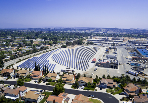 NX Horizon™ solar trackers help power Weymouth Water Treatment Plant in Los Angeles County, California, 3.3 MW. (Photo: Nextracker)