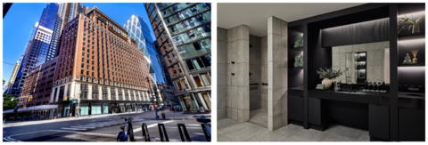 The property at 250 West 57th Street; Refresh 57, the new tenant-only wellness amenity (Photo: Business Wire)