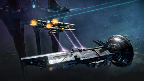 Two Space Nation ships engaged in combat. (Photo: Business Wire)