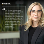 Suzy Retallack, Newmont’s Chief Safety and Sustainability Officer, shares the importance of Newmont's partnership with Project C.U.R.E. (Graphic: Business Wire)