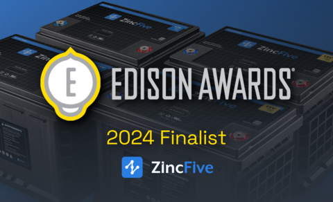 ZincFive has been named a finalist in the 2024 Edison Awards in the Resilient & Sustainable Solutions category for its safe, reliable, powerful and sustainable nickel-zinc battery technology. (Photo: Business Wire)