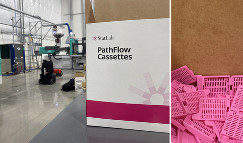 The new StatLab histology consumable manufacturing facility, where injection molding is operational, producing histology cassettes—a critical component of the histology workflow in laboratories. (Photo: Business Wire)