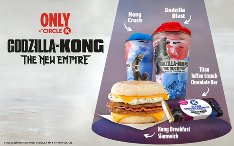 Circle K, a global leader in convenience and mobility, is excited to announce its epic partnership with Warner Bros. and Legendary Pictures for the highly anticipated Monsterverse film: “Godzilla x Kong: The New Empire,” in theaters on March 29, 2024. (Photo: Business Wire)