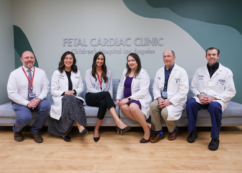 The Heart Institute at Children's Hospital Los Angeles celebrates the opening of its new Fetal Cardiac Clinic. From left to right: David Romberger, RN, MSN, CCRN; Shuo Wang, MD; Jennifer Klunder, MHA; Jodie Votava-Smith, MD; Paul Kantor, MBBCh, MSc, FRCPC; Luke Wiggins, MD (Photo: Business Wire)