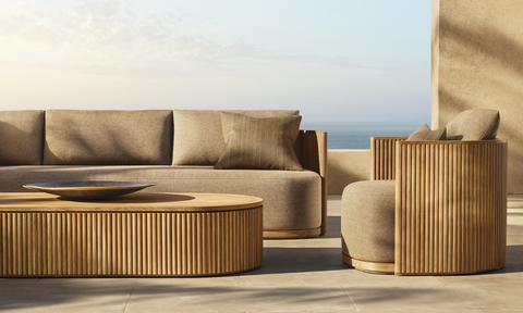 RH OUTDOOR 2024 INTRODUCES THE BYRON COLLECTION IN PREMIUM SOLID TEAK. DESIGNED BY HARRISON & NICHOLAS CONDOS, SYDNEY. (Photo: Business Wire)