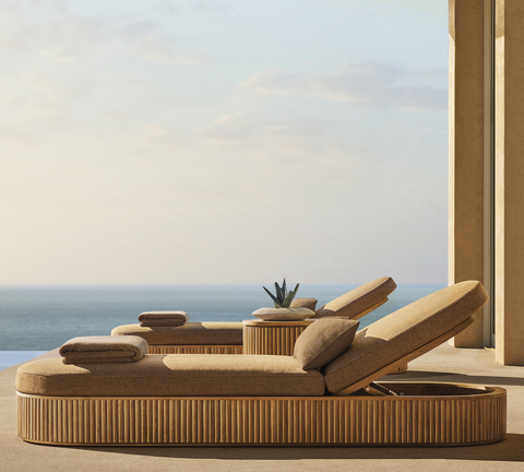RH OUTDOOR 2024 INTRODUCES THE BYRON COLLECTION IN PREMIUM SOLID TEAK. DESIGNED BY HARRISON & NICHOLAS CONDOS, SYDNEY. (Photo: Business Wire)