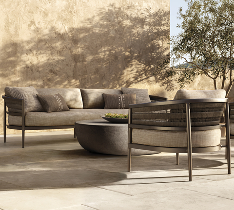 RH OUTDOOR 2024 INTRODUCES THE NUSA COLLECTION IN ALL-WEATHER ALUMINUM & WICKER. DESIGNED BY ISABEL ROJO & VICTOR SEGARRA, VALENCIA. (Photo: Business Wire)
