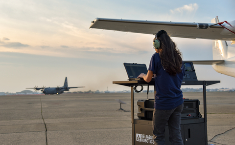 Reliable Robotics remotely operates a flight 120 miles away using a portable control station. Credit: U.S. Air Force photo by Matthew Clouse